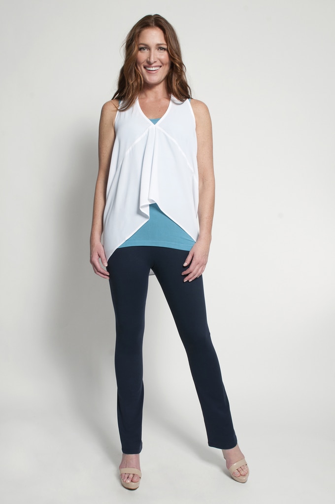 Navy Bootcut (shown with Layering Tank Top in Turquoise & Fancy Tank in White)