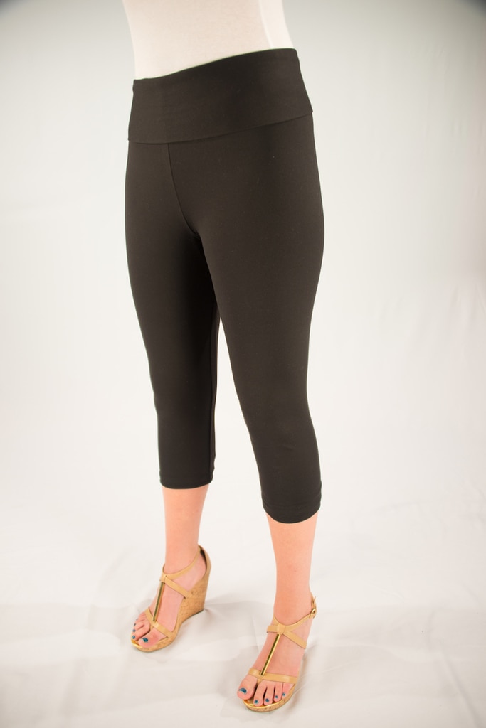 Body Shaper Capris Front View: Black