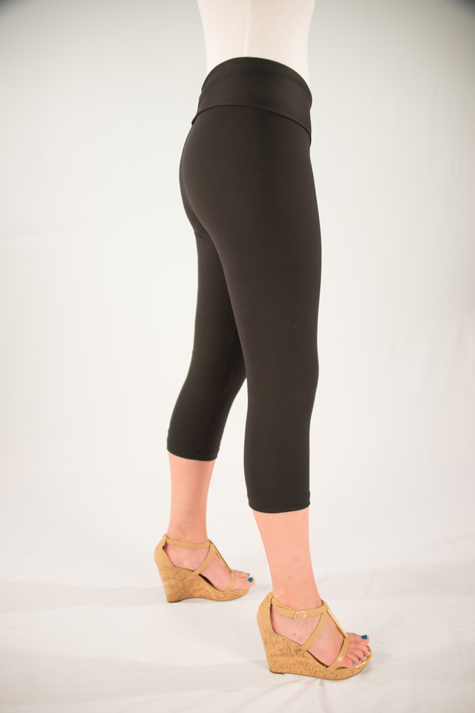 Body Shaper Capris Side View: Black