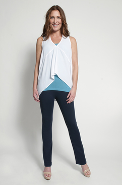 Navy Bootcut (shown with Layering Tank Top in Turquoise & Fancy Tank in White)